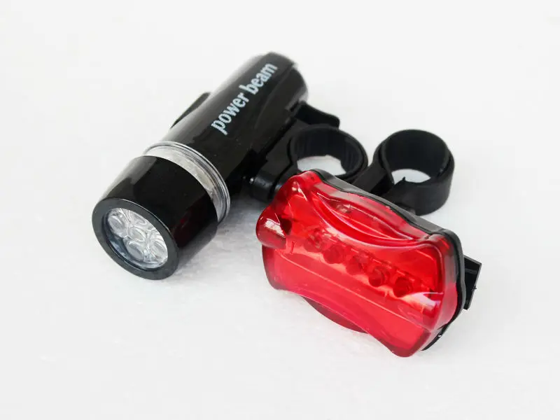

HOT Waterproof Ultra Bright 5 LED Cycling Bicycle Light Set Bike Front Head Light + 5 LED Rear Safety Flashlight Tail light Lamp