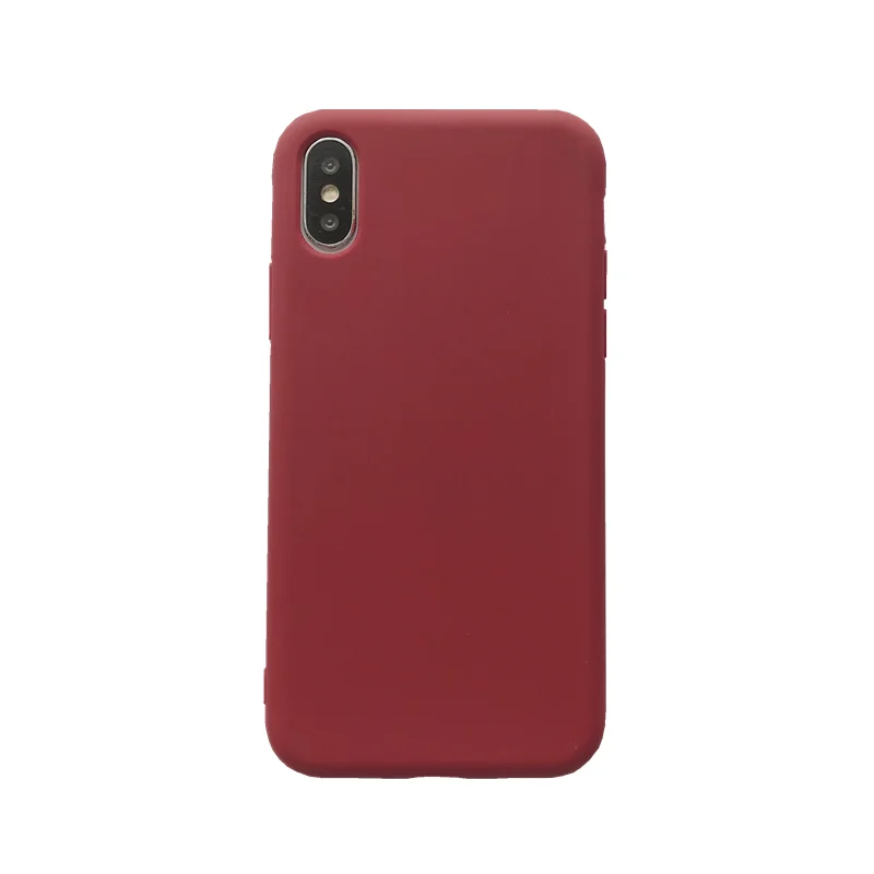 Funda de silicona Color sólido Linda funda de teléfono Lisa para iPhone 8 7 6 6 s Plus 10 X XR XS MAX proteger suave TPU Funda