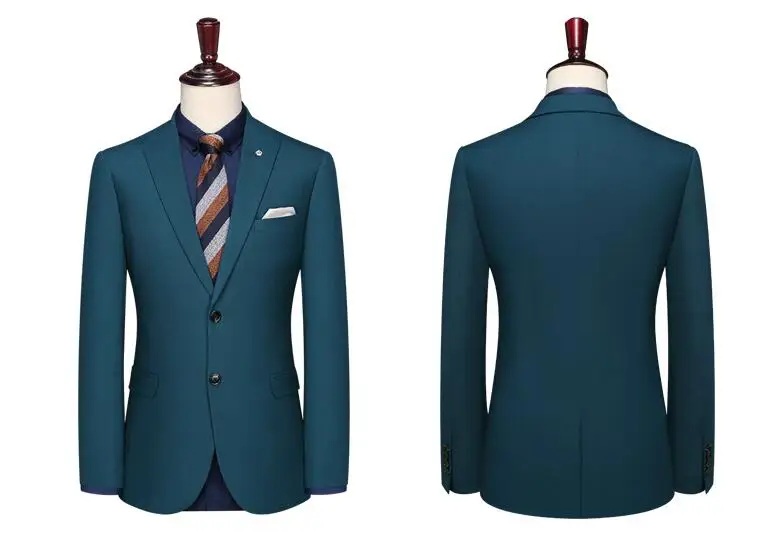 2019 Indigo Peak lapel Wedding Suits For Men Custom made Slim Fit Suits Groom Prom Party Suit Terno Masculino Two buttons Suits