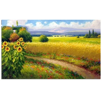 

diamond embroidery craft scenery golden field diamond mosaic pattern set wheat field painting by numbers of diamonds sunflowers