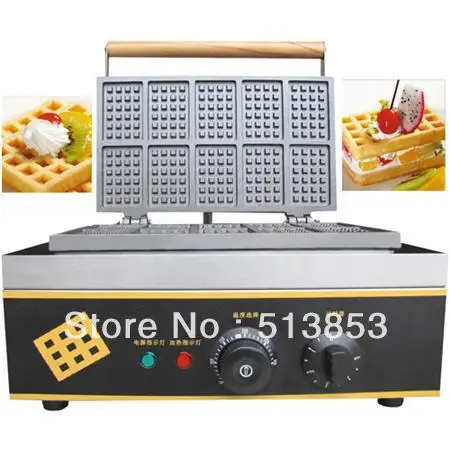 

Free shipping High-output Stainless steel Rectangle Waffle Machine