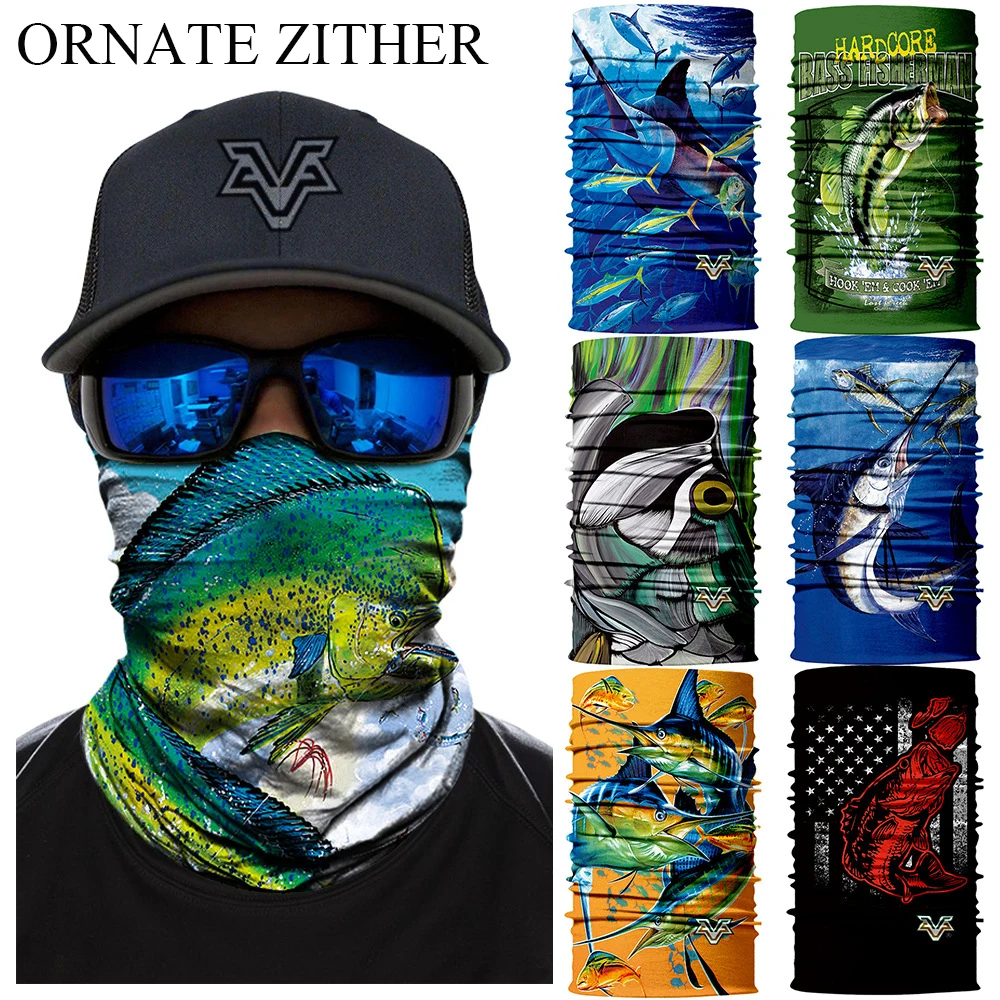 3D Fishing Seamless BANDANA Face Mask Lures Carp Neck Gaiter Hunting Cycling Windproof Scarf Bandana Trout Ski Balaclava | Аксессуары