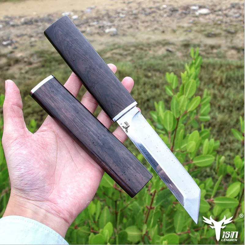 D2 лезвие тактический армейский Походный нож для выживания с черной ручкой охотничий нож с черной оболочкой 60 HRC японский самурайский стиль - Цвет: Черный