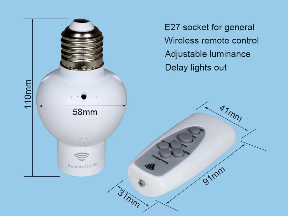 E27 Цоколь лампа с пультом дистанционного управления держатель лампы Поддержка Диммер и задержка светодиодный переключатель ламп RF/IR/управление светом звуком ночной Светильник