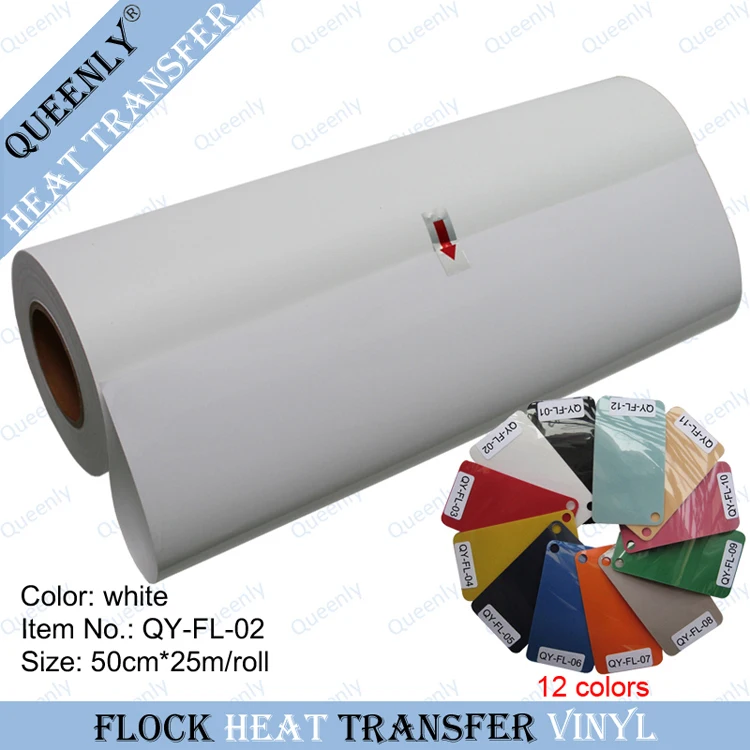 Wholesale flock heat transfer vinyl hot press material for sportswear