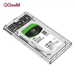 QGeeM HDD корпус 2,5 дюйма SATA к USB 3,0 SSD адаптер для жесткого диска корпус для samsung Seagate SSD 1 ТБ 2 ТБ футляр для внешнего накопителя HDD