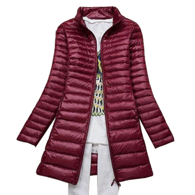 

Women Winter Light Down Jacket Women 90% White Duck down coat Long Parka Slim Thin 2017 new Female Outerwear down Coats QH0972