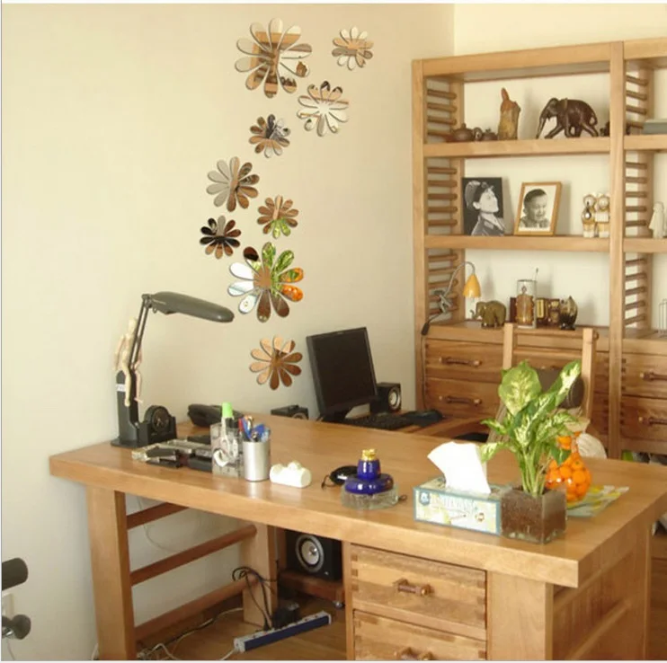 BornIsKing 12 шт. украшение дома 3D цветы стикер на стену Mariposas dotors Arte DIY Decoraciones De