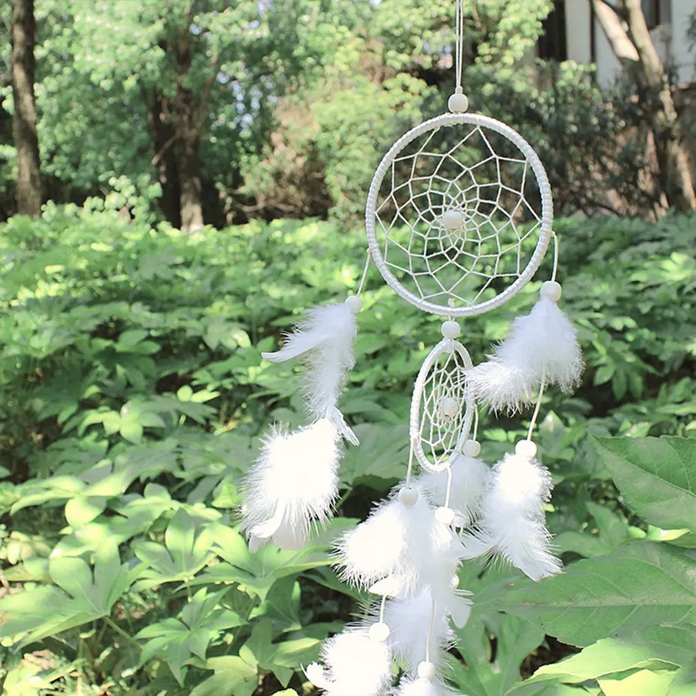 

White Dream Catcher Hanging Ornaments Birthday Wedding Decoration Feather