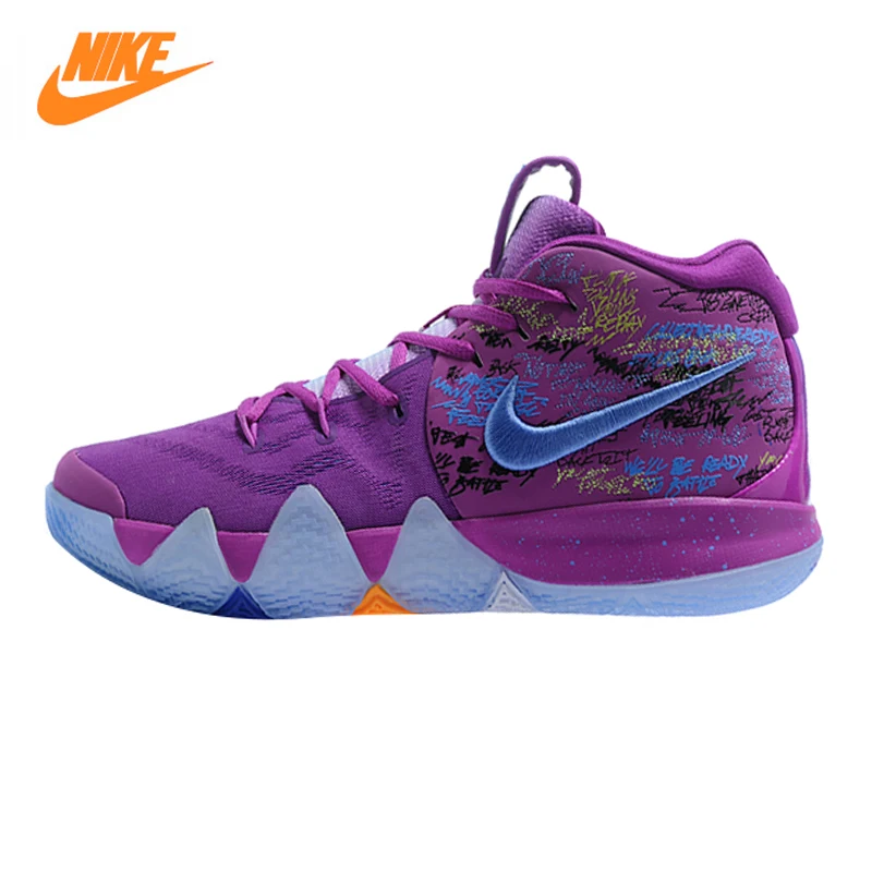 

Nike Kyrie 4 Irving 4th Generation Confetti Men's Basketball Shoes,Purple, Shock Absorption Wear Resistant Wraparound AJ1691 900