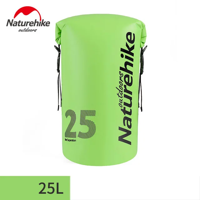 Naturehike Открытый Водонепроницаемый сухой мешок для хранения плавания Наплечные ремни Дрифтинг сумка речной треккинг сумки 10L/15L/25L - Цвет: Green 25L