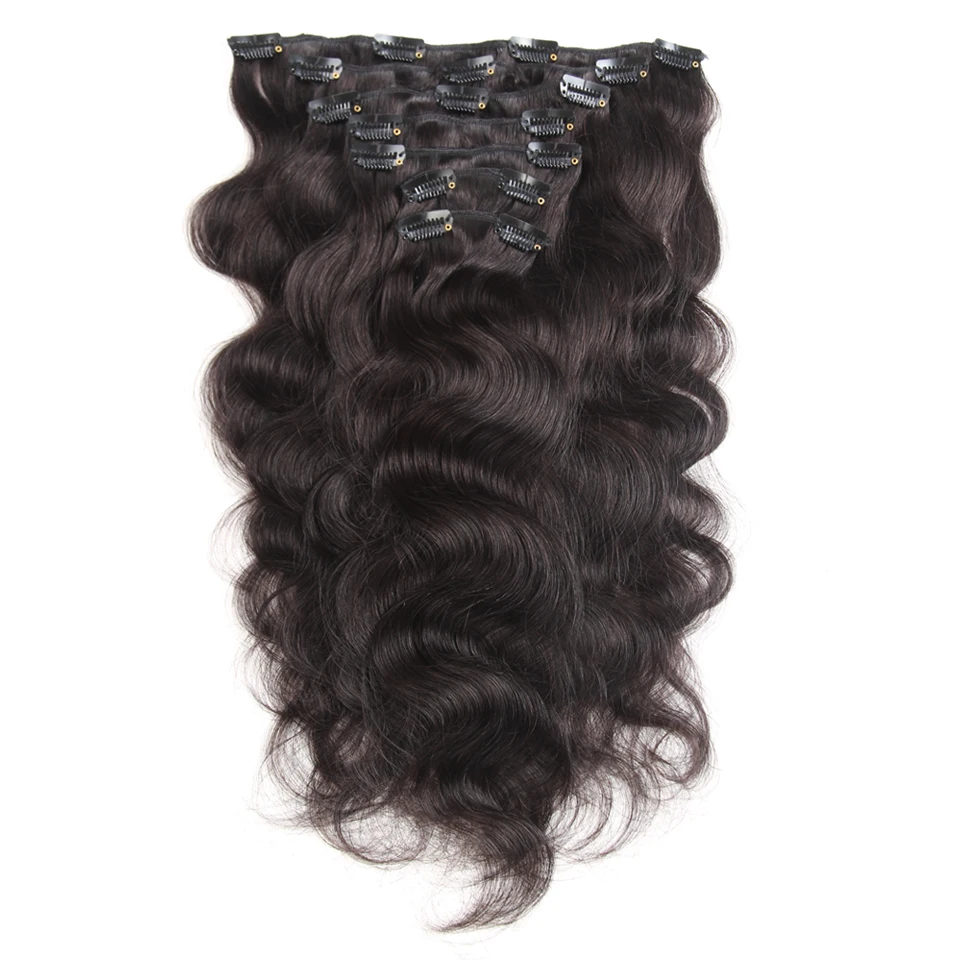 Ceny Moda Plus klip w doczepy z ludzkich włosów 100% doczepy z ludzkich włosów remy 7 sztuk zestaw 120g włosy doczepiane Clip In dla kobiet