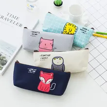 Kawaii Cute Cartoon Animal Pencil Case Fox Cat Lion Owl Pencil Bag Pen Box for Girls Boys School Stationery Supplies Gift
