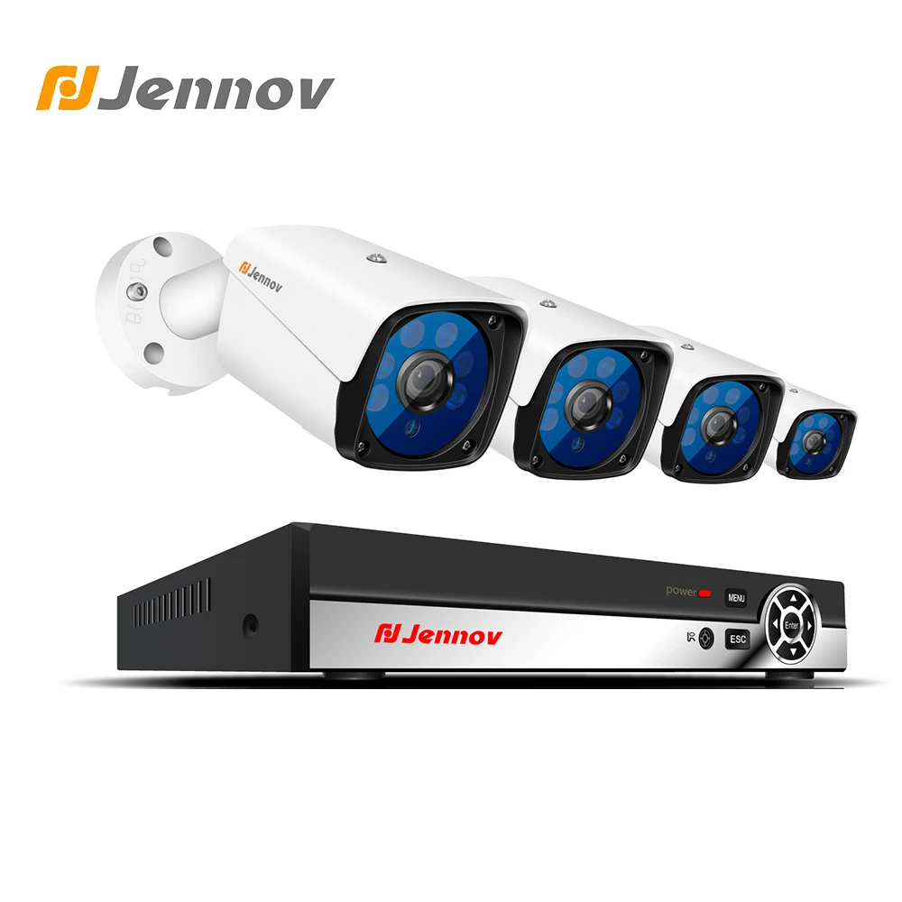 

Jennov 4CH 1080P CCTV Kit Home Security Camera System Video Surveillance POE Kit Outdoor IP Camera NVR Set HDMI P2P 2MP H.264