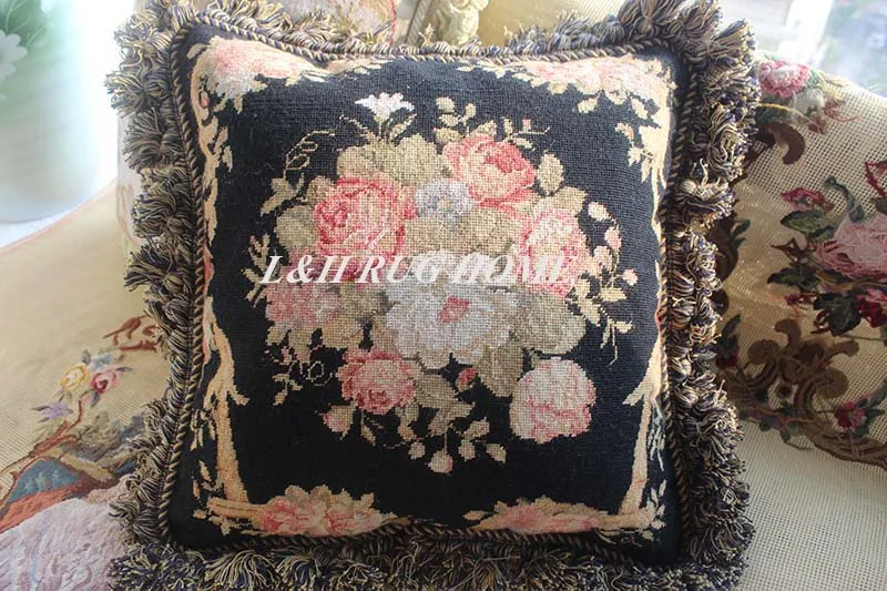 15 K 1" X 16" ручная работа игольная подушка ручной работы розы Подушка без вставок