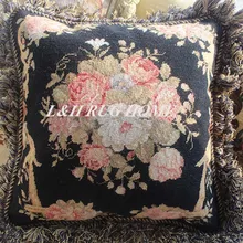 15 K 1" X 16" ручная работа игольная подушка ручной работы розы Подушка без вставок