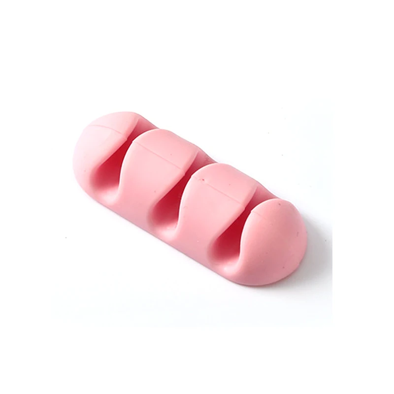 1pcs Pink Селфи-палка, гарнитура для наушников, палка-на проводе, органайзер, держатель для кабеля, настольный шнур, намотка, сборщик, силикон - Цвет: 1pcs Pink
