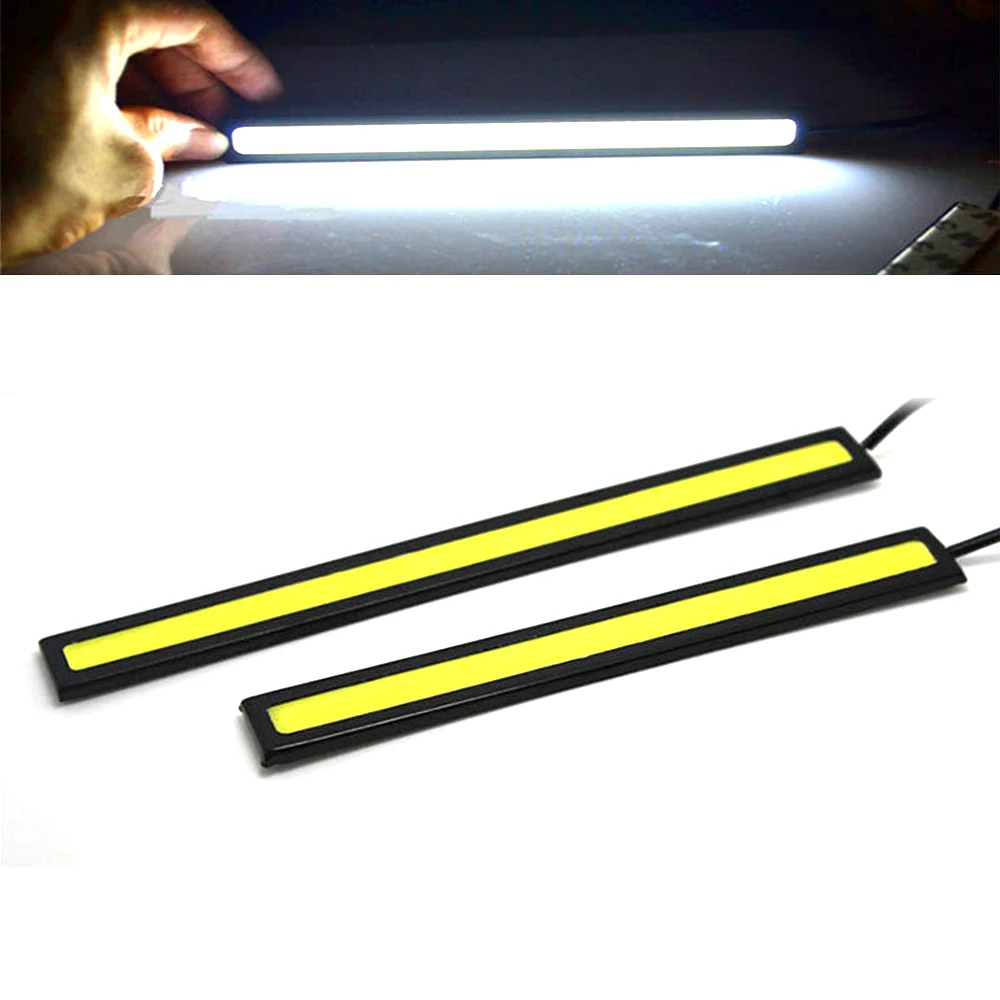 1PIC 17cm COB LED DRL Driving Daytime Running Lights Strip 12V COB LED DRL Bar Aluminum