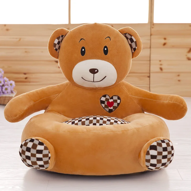 

Cartoon Baby Sofa Skin Soft Plush Chair Cover for Children Washable Sofa Only Cover With Zipper Without PP Cotton Filling Gift