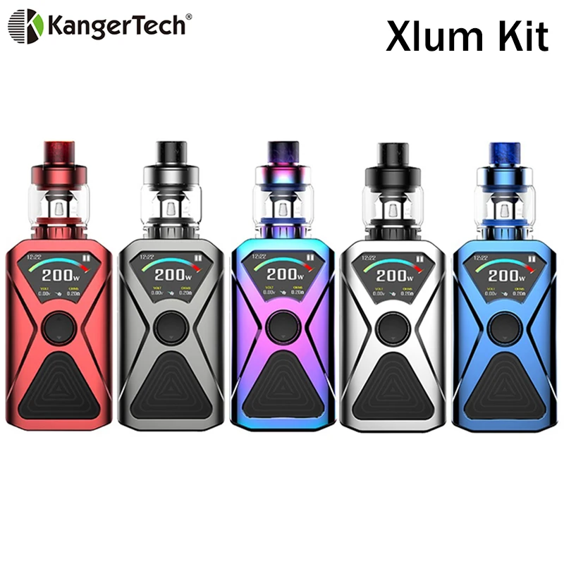 Оригинал Kangertech XLUM Комплект 200 Вт TC поле MOD Vape с 4 5 мл бак NR сетки катушки NR8 OCC NiCr