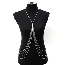 Новое поступление самая модная многослойная длинная талия кулон из искусственного жемчуга на цепочке цепочка для тела ожерелье торговля Украшения для тела