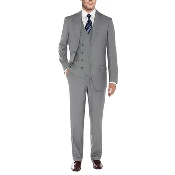 

Custom Made Fashion Grey Slim Fit Men Suits Tuxedo Wedding Suits Groom Suits Formal Evening Suits (Jacket+Pants+Vest) K356