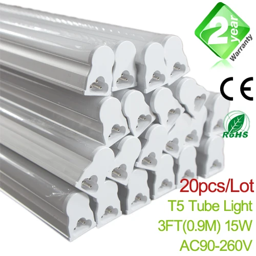 

Free Shipping 20pcs/Pack 3ft( 900mm) 15W T5 LED Tube Light 1350LM 2 Year Warranty SMD2835 Epistar LED integrated T5 Tube Lamp