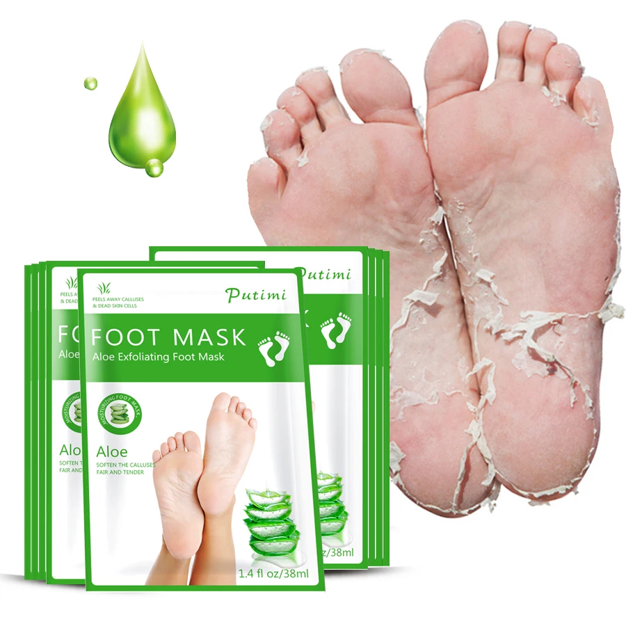 Exfoliating Foot Mask Aloe Foot Mask for Legs Moisturizing Mask Pedicure Socks Remove Dead Skin Heels Scrub Cuticles 4Pcs=2Pack Exfoliating Foot Mask Aloe Foot Mask for Legs Moisturizing Mask Pedicure Socks Remove Dead Skin Heels Scrub Cuticles 4Pcs=2Pack
