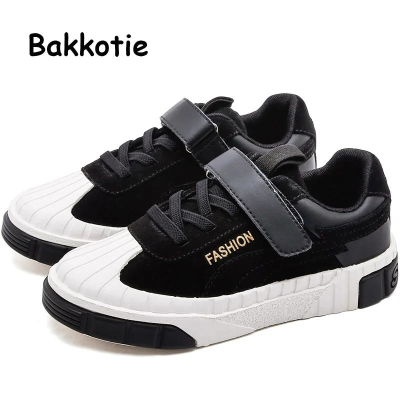 

Bakkotie 2019 Kids Autumn Casual Shoes New Baby Boys Fashion Breathable Soft Black Shoes Girls Genuine Leather Brand Sneakers