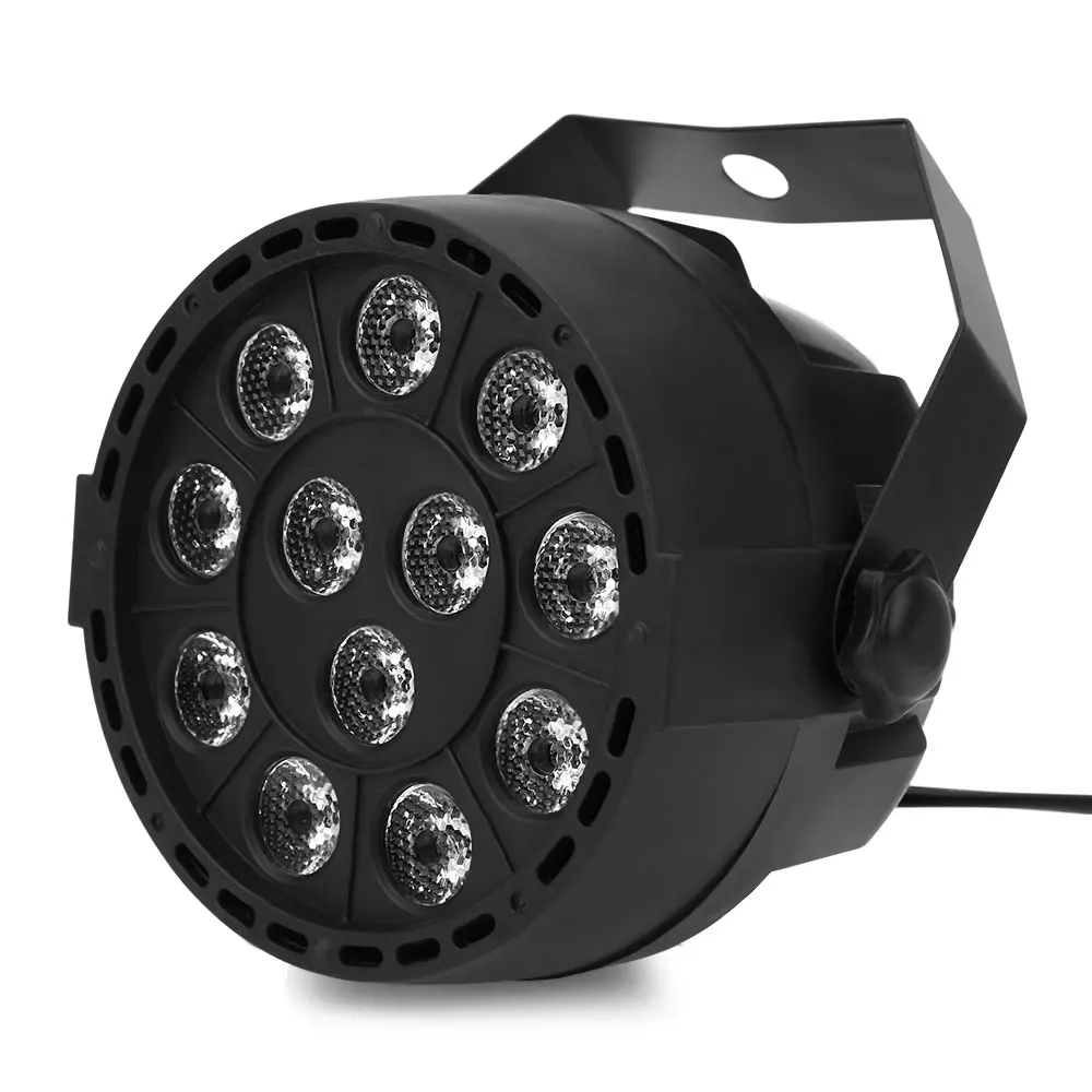 

12 LEDs RGBW Color Mixing Par Lamp 8CH Intelligent Voice Activated Stage Light 4 Control Modes Commercial Lighting Lights