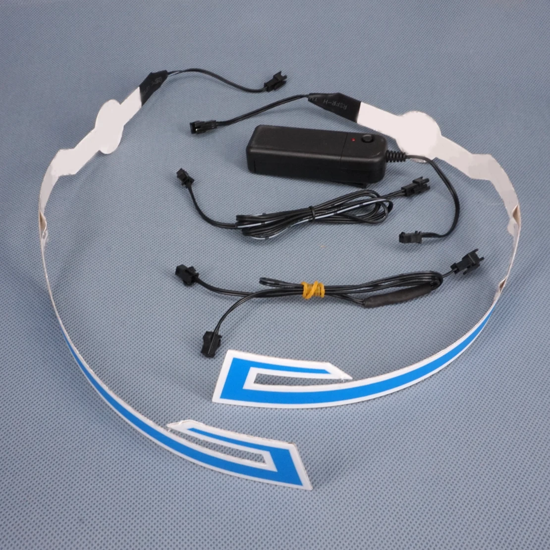 

beler Universal 2pcs Blue Motorcycle Helmet LED Light Strip Night Riding Signal Flashing Lights Bar