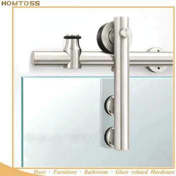 

HT-C008 Normal size stainless steel sliding barn door hardware for glass door and wooden door