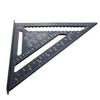

12 Inch Metric Inch Aluminum Profile Black Oxidized Triangle 90 Degree 45 Degree Set Square Measuring Tool