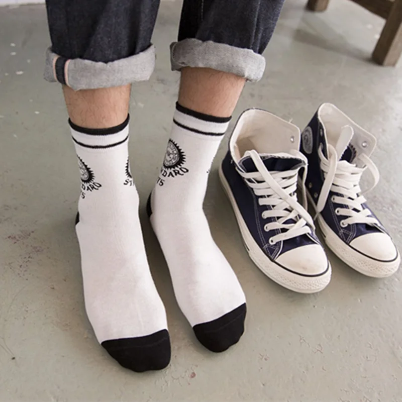 Новинка, 1 пара мужских чулок, хлопковые носки, спортивные дышащие мужские носки разных цветов