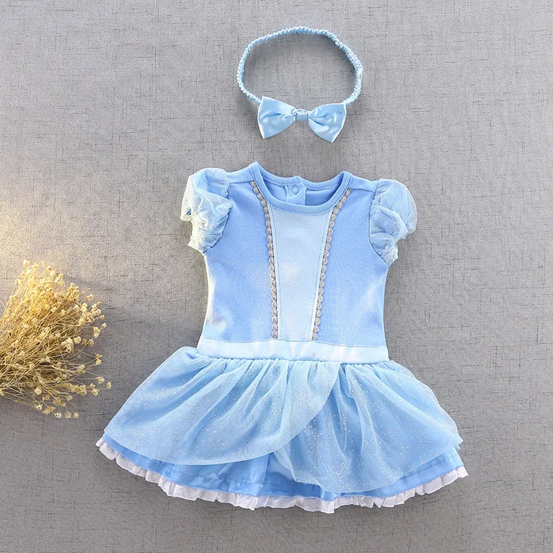 Newborn Baby Romper Cartoon Baby Clothes Mermaid Snow White Baby Girl Romper Jumpsuit 1st Birthday Princess Baby Costume Clothes