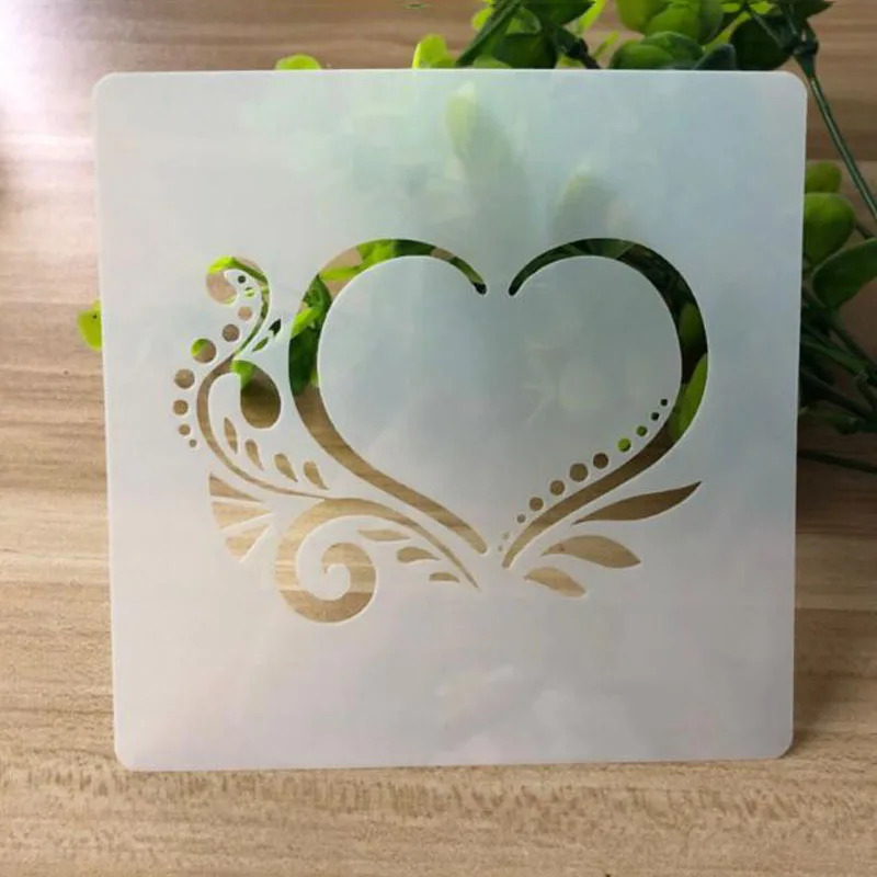 1pc Stencil Openwork Painting Template Embossing DIY Heart Craft Accessories Sjablonen For Scrapbooking Reusable