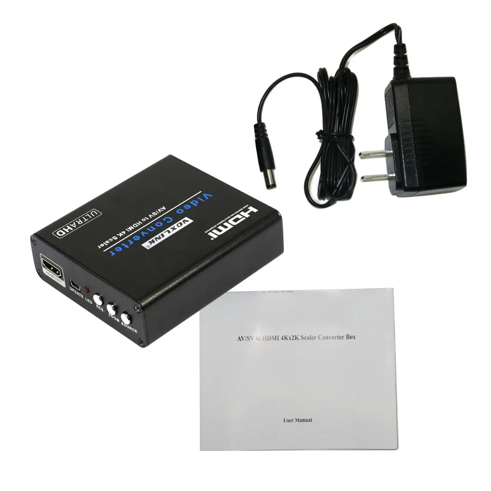 VOXLINK AV/SV к HDMI конвертер композитное видео/S video и стерео аудио 4 К x 2 60 Гц upscaler