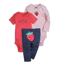 Г. Летняя и весенняя одежда для малышей! Хлопковые боди+ штаны; комплекты для малышей из 3 предметов; Одежда для маленьких девочек из хлопка; roupas infant