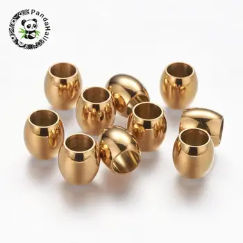 

Smooth 304 Stainless Steel Beads, Golden, 10x10mm, Hole: 6.5mm