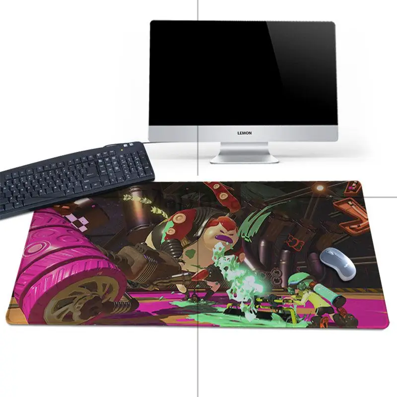 MaiYaCa Печатный Splatoon 2 клавиатуры резиновый коврик игровой коврик для мыши Настольный резиновый коврик и гладкий Стильный коврик для мыши 30X80 30X90 см - Цвет: Lock Edge 30x80cm