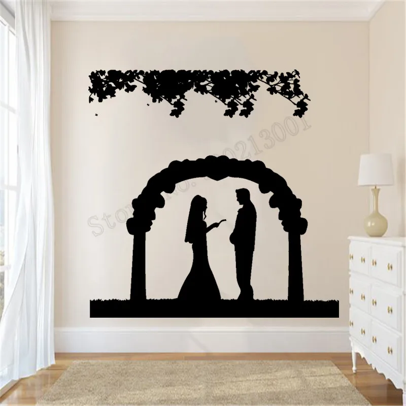 Groom Love Arch Flowers Wall Sticker Wedding Marriage Bride Poster