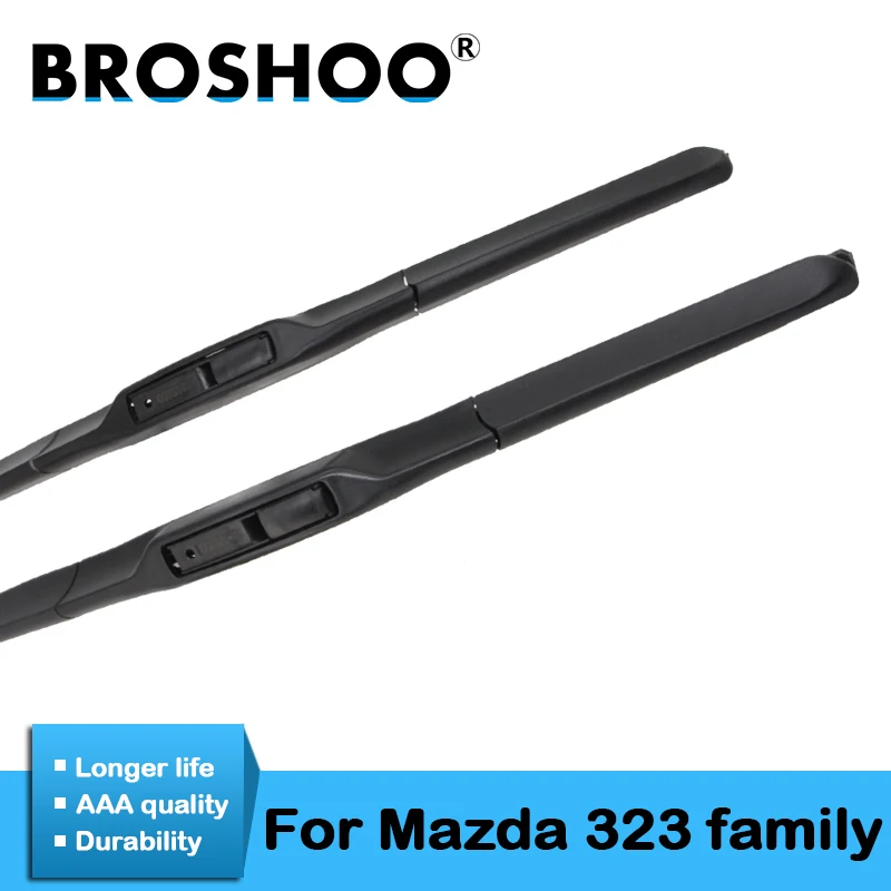 

BROSHOO Auto Wipers Blade Rubber For Mazda 323 Family, 1994 1995 1996 1997 1998 1999 2000 2001 2002 2003 Fit Standard Hook Arm