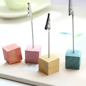 

1pcs creative retro color wooden message folder notes clip decoration desktop message folder photo clip note clip