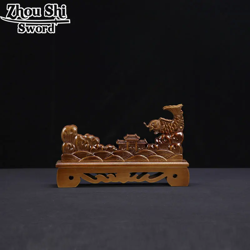 

Features sword rack Carp pattern Solid wood materials Katana Sword Holder Stand Home Decoration