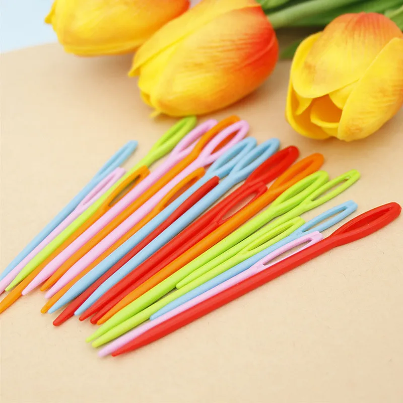 20Pcs/set Plastic Wool Knitting Needles Seam Bodkin Cross-Stitch Sewing Accessories Needlework Sweater DIY Needles 7cm / 9.2cm