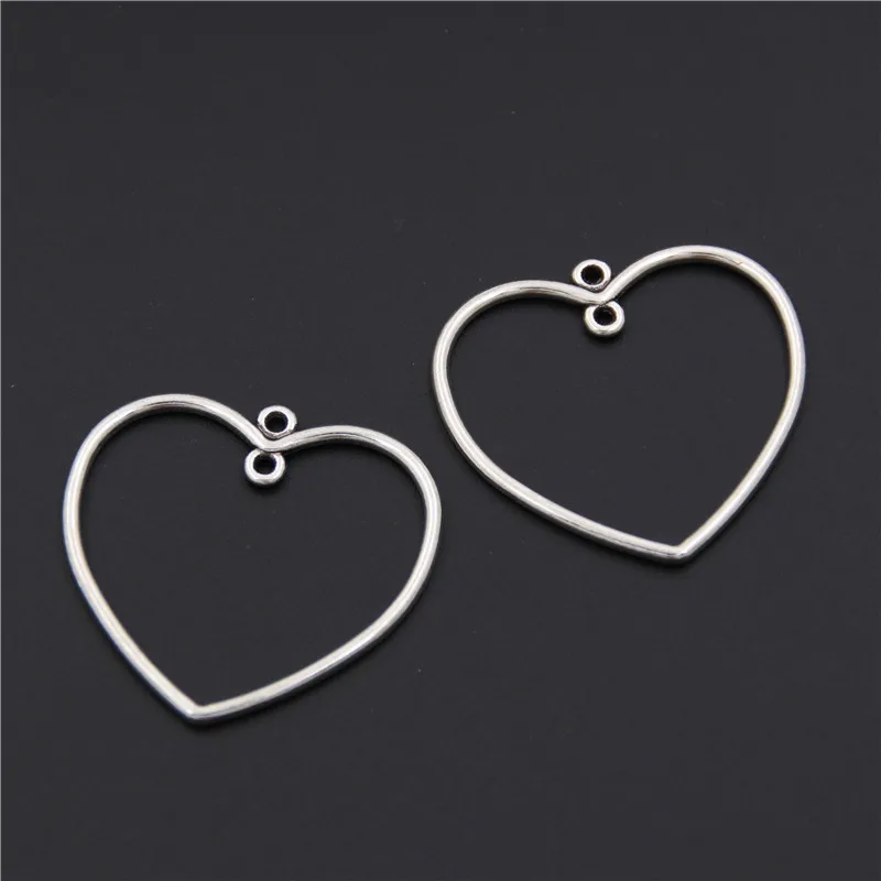 

20pcs Hollow Out Heart Charm Antique Silver Heart Charm Pendants For Jewelry Making A2541