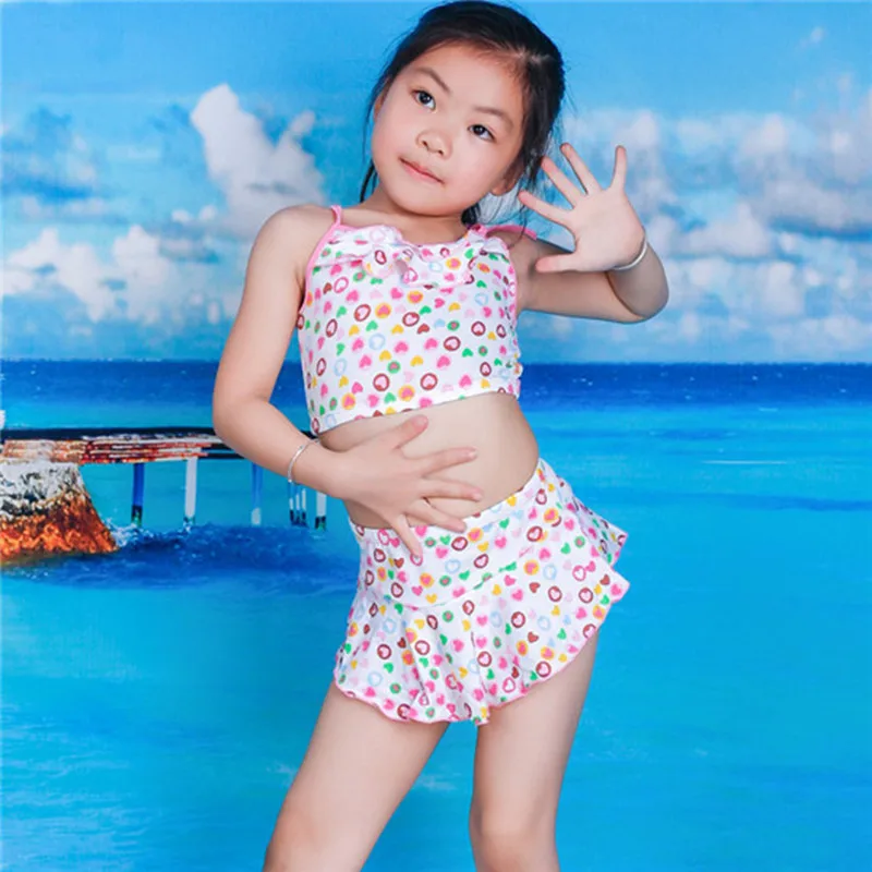 2016 girl two piece baby swimwear kids girls bikini swimsuit toddler