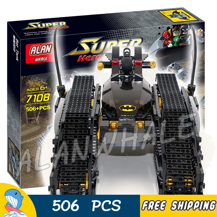 

506Pcs Super Heroes Batman Movie Bat Tank The Riddler and Bane's Hideout 7108 Model Building Blocks Toys Compatible with lego