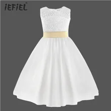 Великолепное детское платье принцессы с цветочным узором для девочек; детское праздничное платье без рукавов с бантом; платье подружки невесты на свадьбу; платье для дня рождения; Размеры 2-12