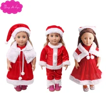 Одежда для кукол, рождественское платье, костюм, Распродажа со скидкой, подходит для девочек 18 дюймов, куклы и 43 см, детские куклы c43-c647